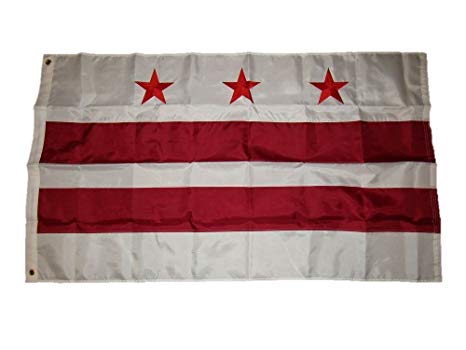 3x5 Embroidered Washington D.C. District of Columbia 210D Nylon Flag 3'x5'