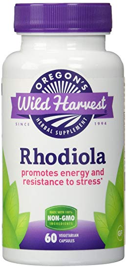 Oregon's Wild Harvest Rhodiola Supplement, 60 Count vegetarian capsules (Pack of 2)