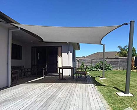 diig Patio Sun Shade Sail Canopy, 12' x 20' Rectangle Shade Cloth Block Sunshade Fabric - Outdoor Cover Awning Shelter for Pergola Backyard Garden Yard (Grey Color)