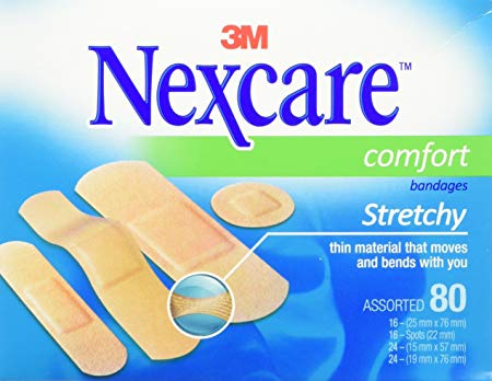 Nexcare Comfort Bandages, Assorted Sizes, 80 Count