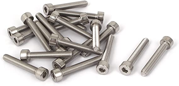 uxcell M4x25mm 316 Stainless Steel Metric Hex Socket Head Cap Screws 30mm Length 20 Pcs