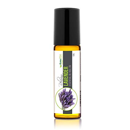 Aroma2Go Lavender 100% Pure, Undiluted, 10mL Roll-On All-Natural Plant Based Essential Oil. Therapeutic Grade Non-GMO with no Synthetics or additives. from Farm to Kitchen.