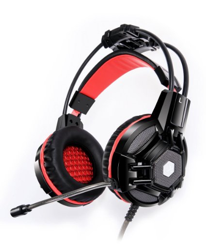 XIBERIA E2 3.5mm Over-ear Stereo Wired Gaming Headset with Microphone- Red&Black