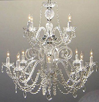 Authentic All Crystal Chandelier Lighting Chandeliers H30" X W28"