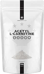 Canadian Protein Acetyl L-Carnitine Amino Acid Powder 100g |100 Servings | Nootropic, Cognitive Enhancer, Improved Memory, Mood Support, Helps Metabolism, Muscular Endurance, Reduce Fatigue