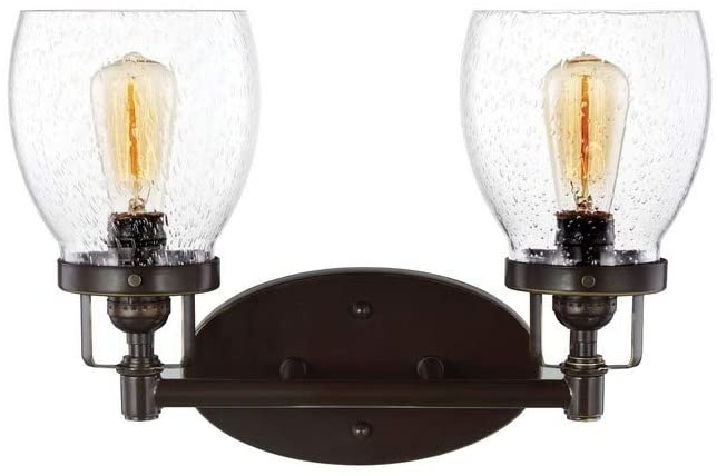 Sea Gull Lighting 4414502-782 Belton - Two Light Bath Vanity, Heirloom Bronze Finish with Clear Seeded Glass