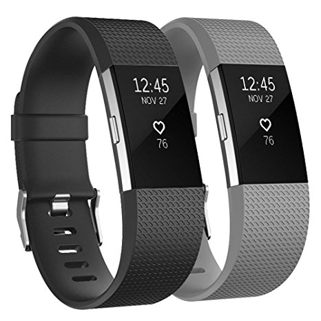 Fitbit Charge 2 Bands, Vancle Classic Edition Adjustable Comfortable Replacement Wristbands for Fitbit Charge 2 Heart Rate (No Tracker)