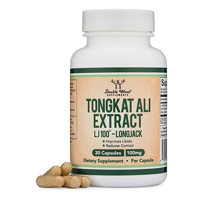 Tongkat Ali Vegan Extract – LJ100 Patented and Clinically Proven Longjack Capsules – 100mg (Malaysian Ginseng) by Double Wood Supplements