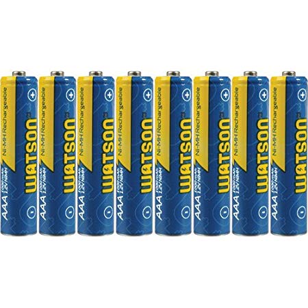Watson AAA NiMH Rechargeable Batteries (1000mAh) - 8-Pack