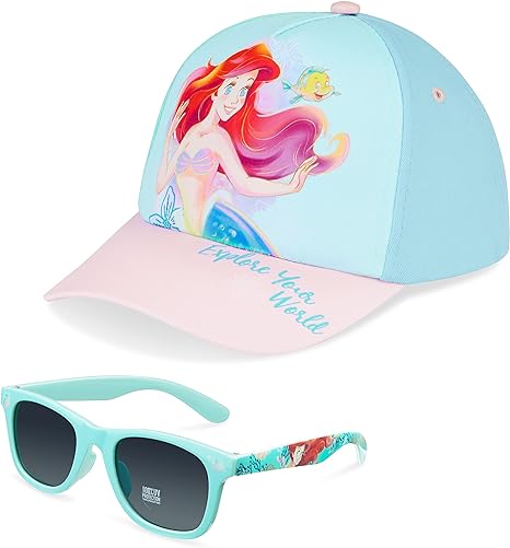 Disney Stitch Sonnenhut Kinder Mädchen Sommer Basecap Kinder Jungen und Sonnenbrille Set 100% UV Schutz Baseball Mütze ab 3 Jahren, Verstellbare Grosse