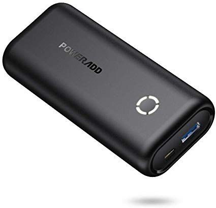 Poweradd EnergyCell 10000mAh Portable Charger Ultra-Compact Size Power Bank Compatible with iPhone, iPad, Samsung, Huawei and More-Black