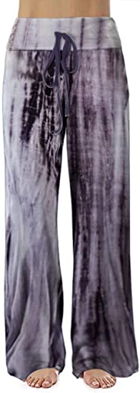 iChunhua Wide Leg Lounge Pants for Women Loose Fit Casual Tie-dye Pajamas Pant with Drawstring