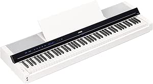 Yamaha PS500 88-key Smart Digital Piano w/Stream Lights Technology, PA500C Power Adapter and FC4A Sustain Pedal, White