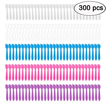 300 Pack MINI Makeup Spatulas, Reusable Facial Cream Mask Tip Spatulas Frosted Cosmetic Spatulas Mask Scoops by Accmor