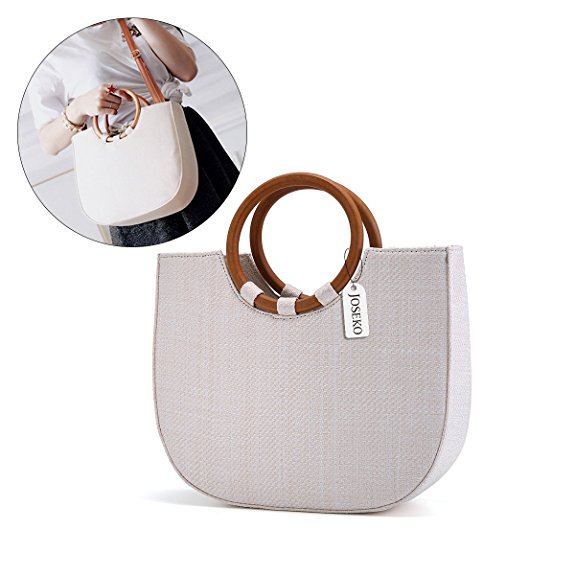 Summer Beach Bag, JOSEKO Womens Straw Handbag Straw Shoulder Bag for Beach Travel and Everyday Use
