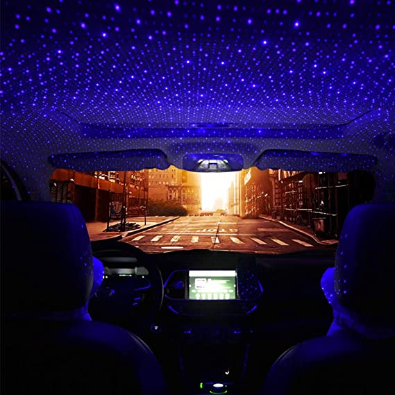 Car Star Light USB, Romantic Auto Roof Star Lights, Adjustable Angle and Star Density with No Need to Install Car Roof Lights Romantic USB Lights