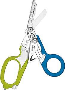 LEATHERMAN, Raptor Rescue, 6-in-1 Heavy-Duty Emergency/Trauma Shears with Carbide Glass Breaker & Strap Cutter, Made in the USA, Utility Sheath Included, Blue/Yellow, With Utility Holster