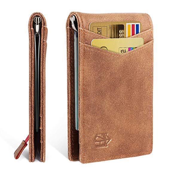 Minimalist Slim Bifold Front Pocket Wallet with Money Clip for men, Effective RFID Blocking & Smart Design