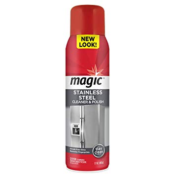 .Magic Stainless Steel Cleaner Aerosol - 17 Ounce - Removes Fingerprints Residue Water Marks and Grease from Appliances - Refrigerator Dishwasher Oven Grill etc