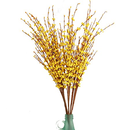 Misswarm 10 Pieces 29.5” Long of Jasmine Artificial flower Artificial flowers Fake Flower for Wedding Home Office Party Hotel Restaurant patio or Yard Decoration (Yellow)