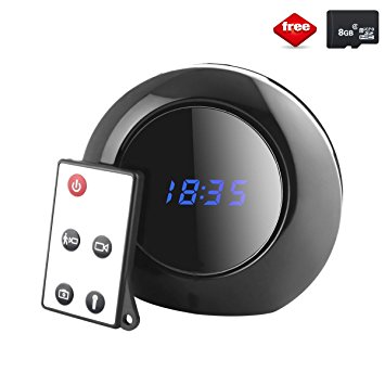 D-eyecam Hidden Camera Clock DVR Recorder with Motion Detection Supported Audio and Video Recording for Indoor Surveillance (a Free 8G Micro SD Card)