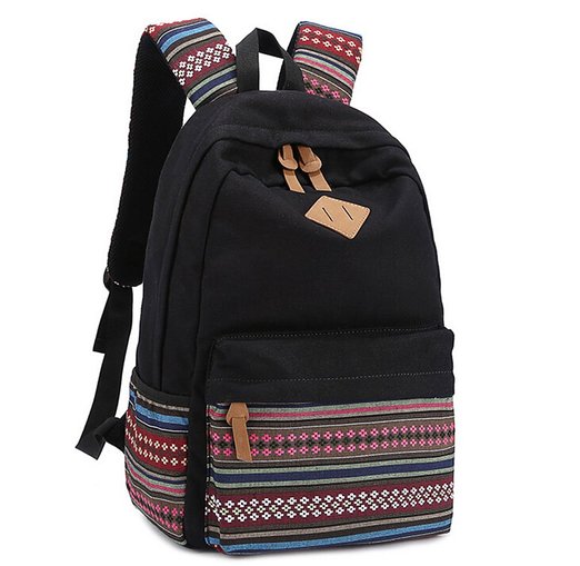 Rbenxia Unisex Canvas Backpack School Bag College Rucksack for Girls Boys Students