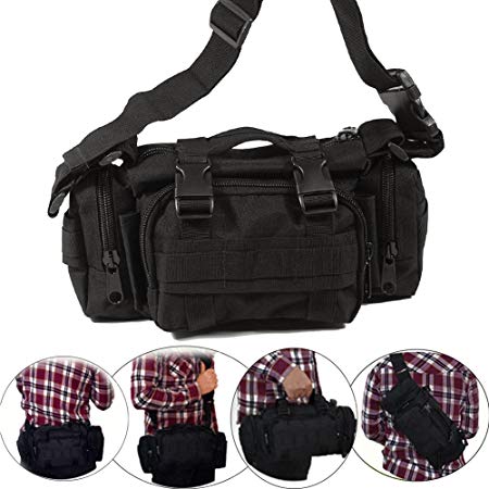 Tactical Waist Pack Deployment Bag Military Molle Bicycle/Motorcycle 3P Waterproof Fanny Packs Camera Bag Camo EDC Utility Pouch Hand Carry