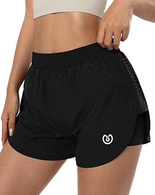 MSDC Athletic Shorts for Women Quick Dry, High Waisted Womens Running Shorts Lightweight Workout Gym Shorts Women with Pocket