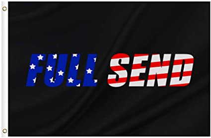 Full Send US Flag, 3x5Ft Nelk Nelkboys Polyester Banner with Brass Grommets, Flag for College Football Games Fraternities Parties Dorm Room Indoor and Outdoor Sport (US)