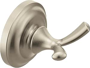 Moen Madison Collection Brushed Nickel Double Robe Hook or Towel Hook, BP6903BN