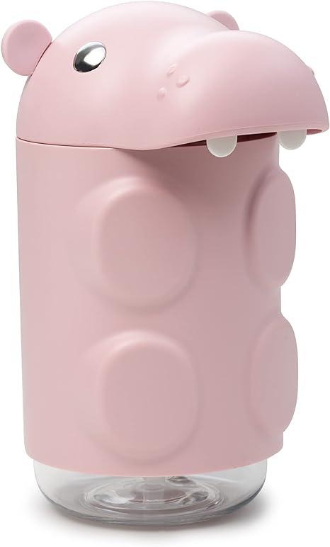 Everyday Solutions Soapbuds Hippo Refillable Pump Kids Soap Dispenser - Cute, Durable & Unbreakable Plastic - Easy to Dispense - Great for Soap, Shampoo, Conditioner, Bathrooms and Kitchen Sinks