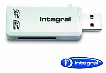 Integral AMINCRSD SD (Secure Digital) Single Slot Reader, Frustration-Free Packaging - White