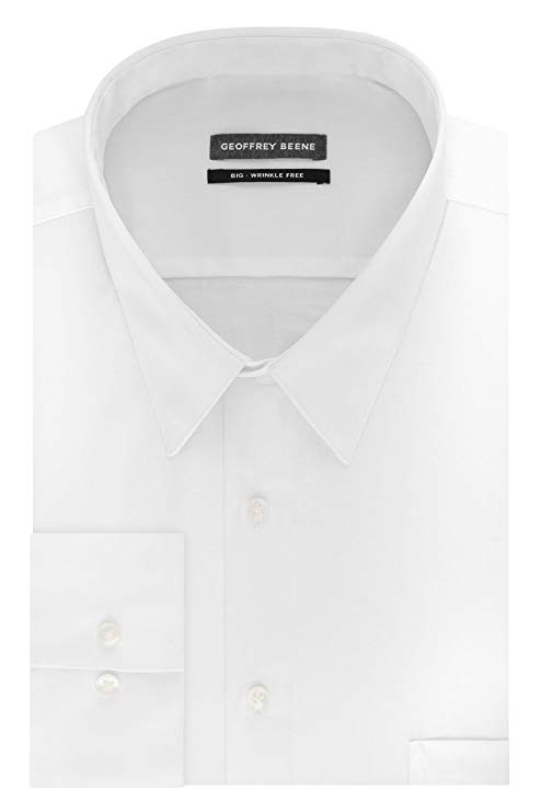 Geoffrey Beene Mens Dress Shirts Big Fit Solid Point Collar