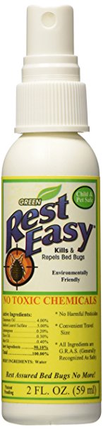 Rest Easy - Environmentally Friendly Bed Bug Spray - Twin Travel Pack, net 4fl. oz