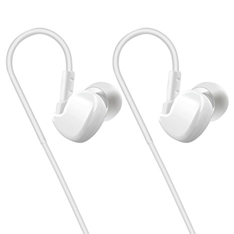 All Cart In-Ear Wired Stereo Headphone with Mic and Remote, Sport Sweatproof Workout Earphone For IPhone And Android Device(White)