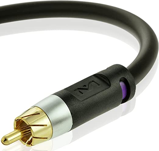 Mediabridge ULTRA Series Subwoofer Cable (15 Feet) - Dual Shielded with Gold Plated RCA to RCA Connectors - Black