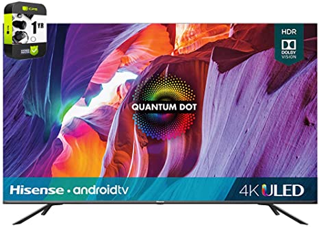 Hisense 50H8G 50-inch H8G Quantum Series 4K ULED Android Smart TV (2020) Bundle with 1 Year Extended Protection Plan