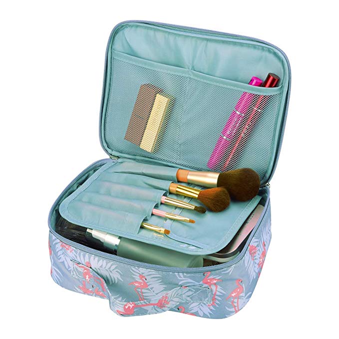 Flamingo Travel Case Fashion Toiletry Bag Makeup Brush Organizer Kit Cosmetic Bag For Women