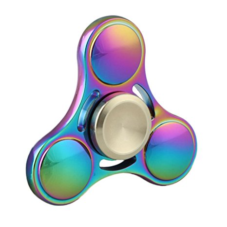 Walwh Colourful Copper Tri Anti-anxiety Fidget Spinner with High Speed Bearing Stress Relief Toy
