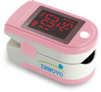 Innovo INV-430J Fingertip Pulse Oximeter Oximetry Blood Oxygen Saturation Monitor with silicon cover, batteries and lanyard *FDA approved*