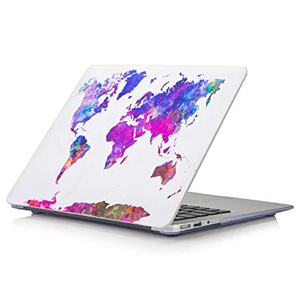 MacBook Pro Retina 15 Inch Case (NO CD-ROM Drive),YMIX Slim Hard Plastic Case Rubberized Protective Skin Smooth Folio Case Cover for Model A1398 MacBook Pro 15-Inch with Retina Display (Colorful Map)