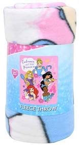 Disney Princesses Fleece Throw Blanket - Disney Embrace Your Inner Princess Kids Fleece Throw Blanket for Boys and Girls, Warm, Soft and Cozy Lightweight Plush Fabric Bed Cover Decor - Size 45" x 60"