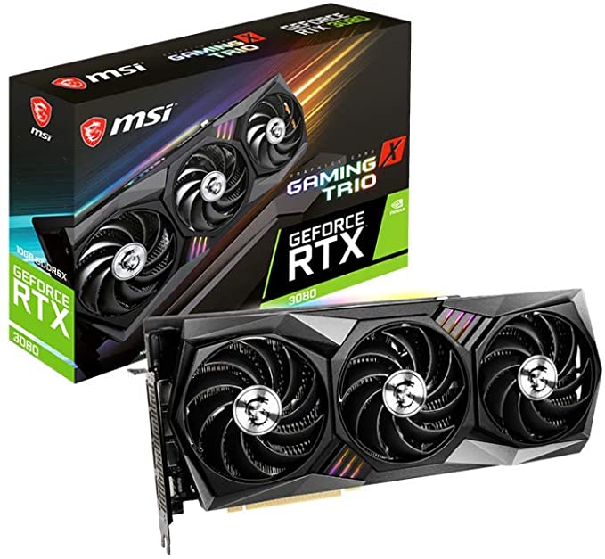 MSI Gaming GeForce RTX 3080 10GB GDRR6X 320-Bit HDMI/DP Nvlink Tri-Frozr 2 Ampere Architecture OC Graphics Card (RTX 3080 Gaming X Trio 10G)