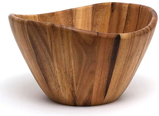 Lipper International Large Wavy Bowl, Acacia