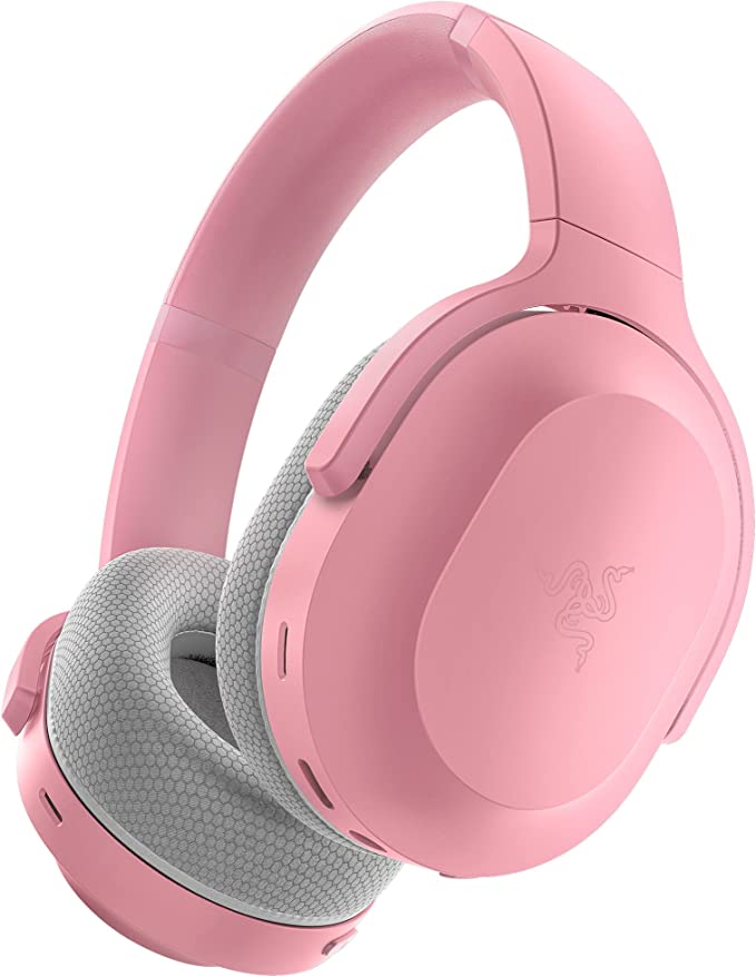 Razer Barracuda Wireless Gaming & Mobile Headset (PC, Playstation, Switch, Android, iOS): 2.4GHz Wireless   Bluetooth - Integrated Noise-Cancelling Mic - 50mm Drivers - 40 Hr Battery - Quartz Pink