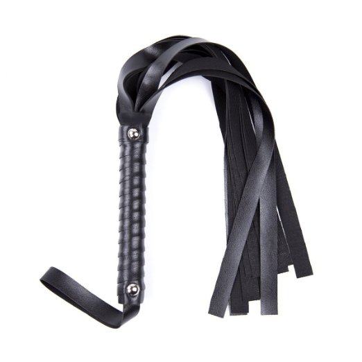 Leather Flogger Whip Long 19" leather Tails with Black Leather Handle Lightweight Flogger