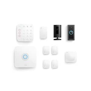 Ring Alarm 8-Piece Kit (2nd Gen) with Ring Video Doorbell Wired and Ring Stick Up Cam Battery, Black