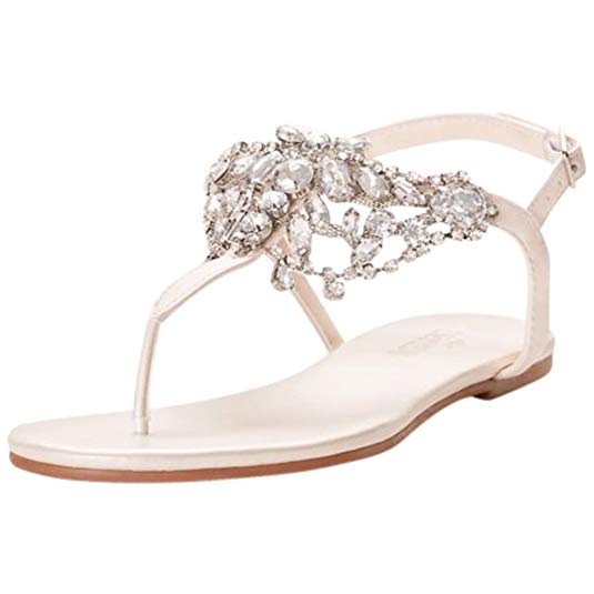 Crystal-Embellished T-Strap Thong Sandals Style Waverly