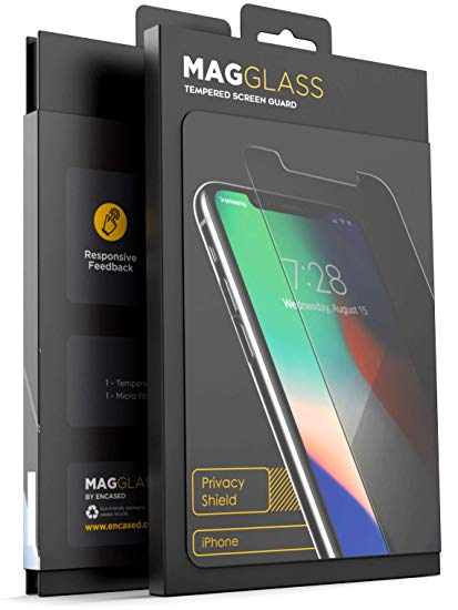 Magglass iPhone XR Privacy Screen Protector (2018) Fingerprint Resistant Tempered Glass - Anti Spy Display Guard (Case Compatible Fit)