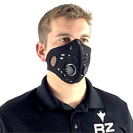 RZ Dust/Pollution Mask Bonus Pack w/5 Laboratory Tested Filters, Model M1, Black, Size XL